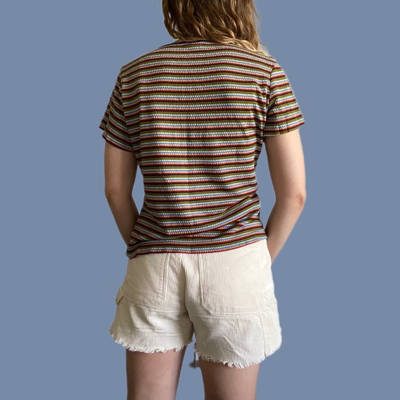 [JUNCTION] 90s RETRO RAINBOW STRIPED TEE - Picture 5 of 12